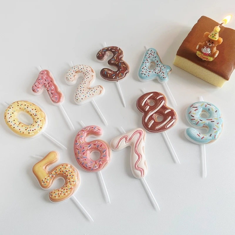 Baby Food Plan - Sweet Donut Number Candle 0-9 Number
