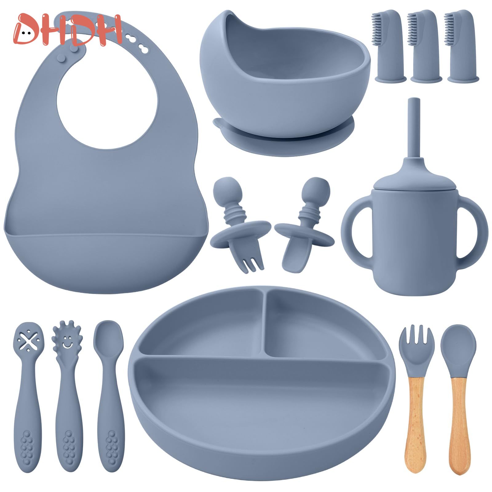 Baby Food Guide - Silicone Baby Feeding Set Tableware Baby