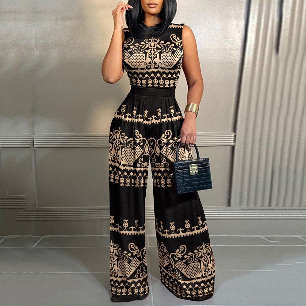 Bib Long Sleeve - Elegant Women Wide Leg Long Juumpsuit