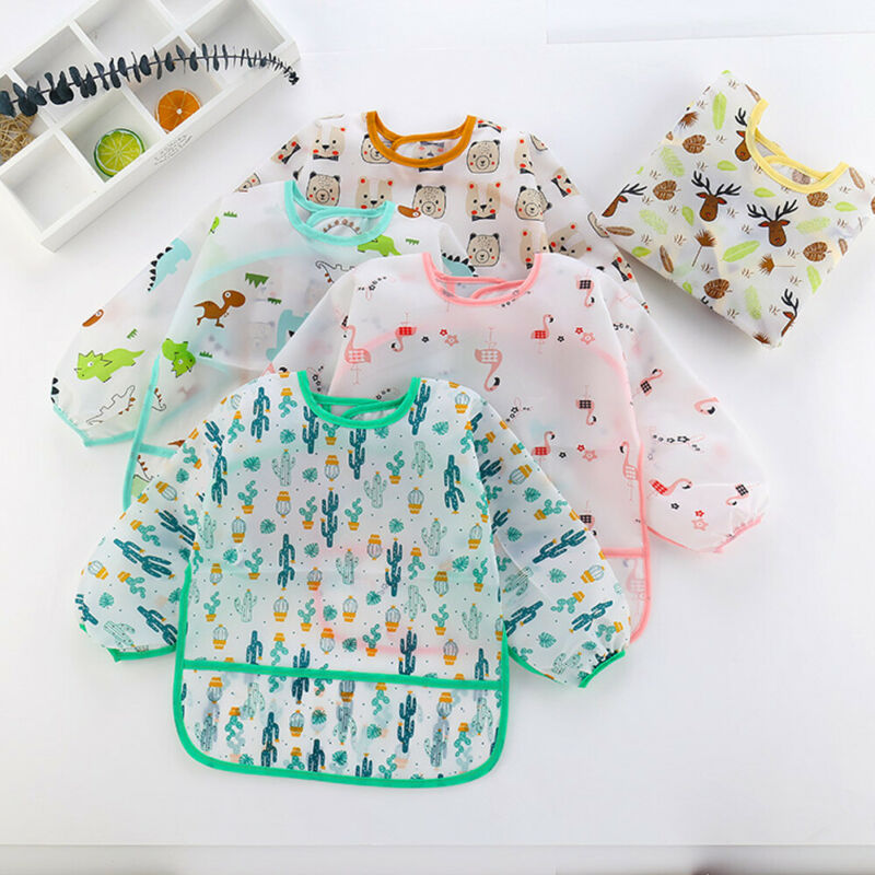 1Pcs Cute Baby Bibs Toddler Wa - Bib Long Sleeve ulasan dan harga