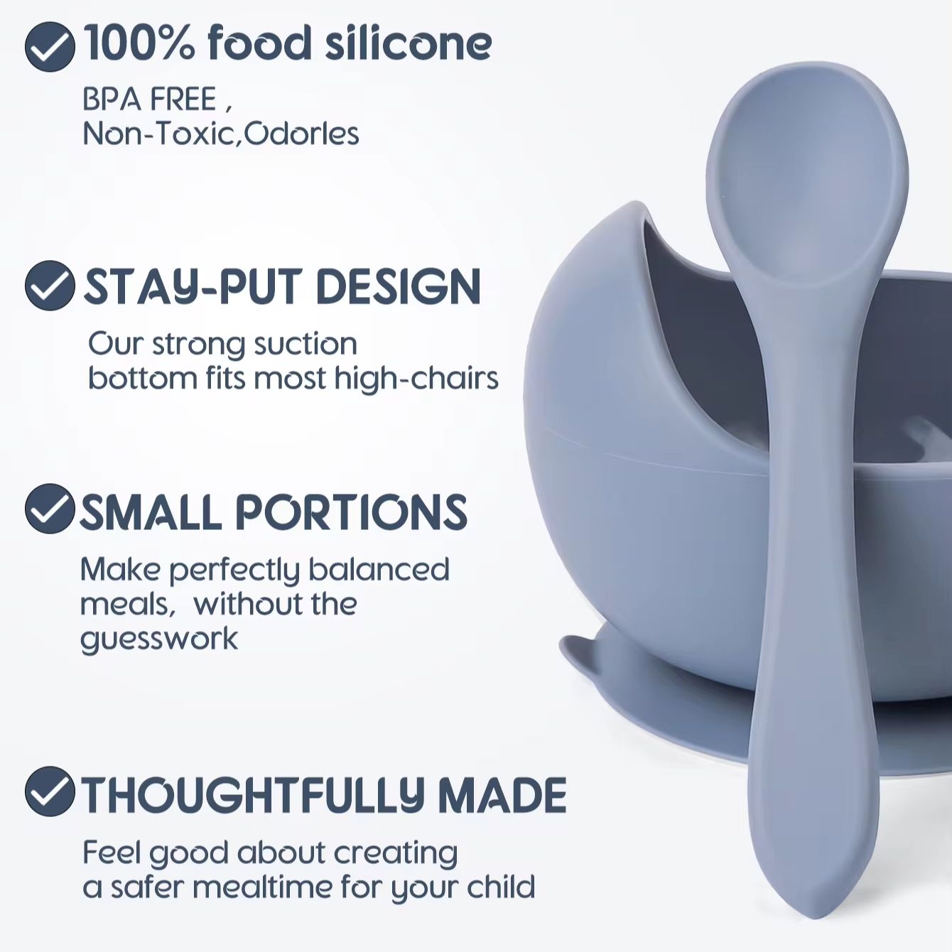 2PC Silicone Sucker Bowl Feedi - Baby Food Diet ulasan dan harga