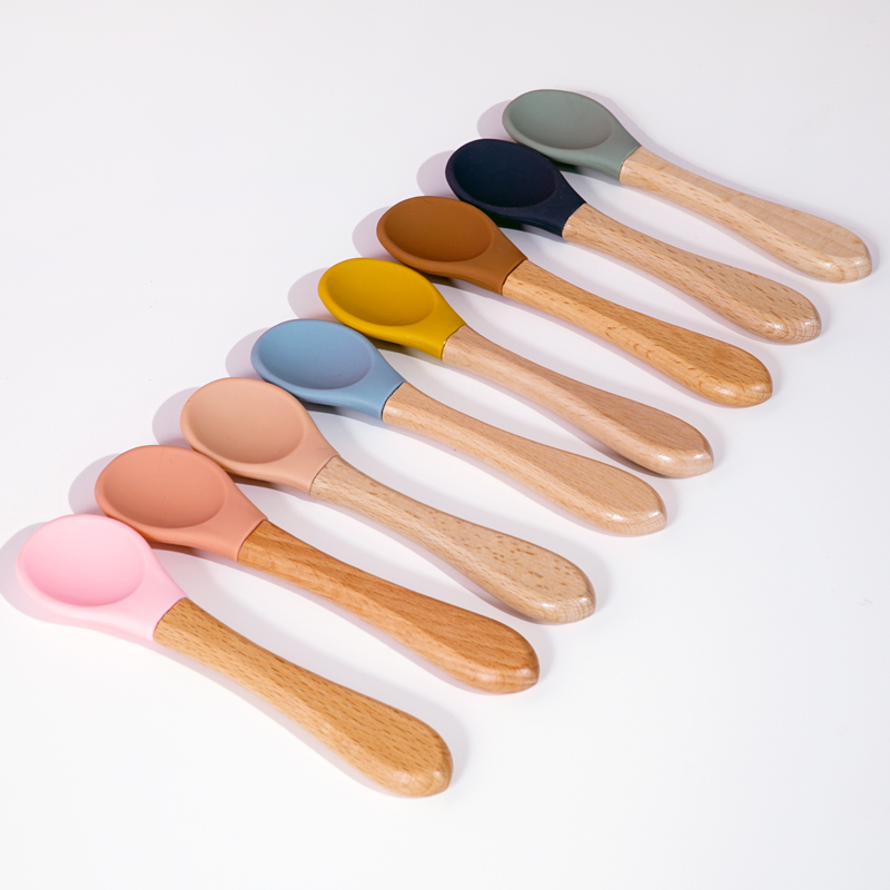 Feeding Wooden Handle Silicone - Baby Food Guide ulasan dan harga