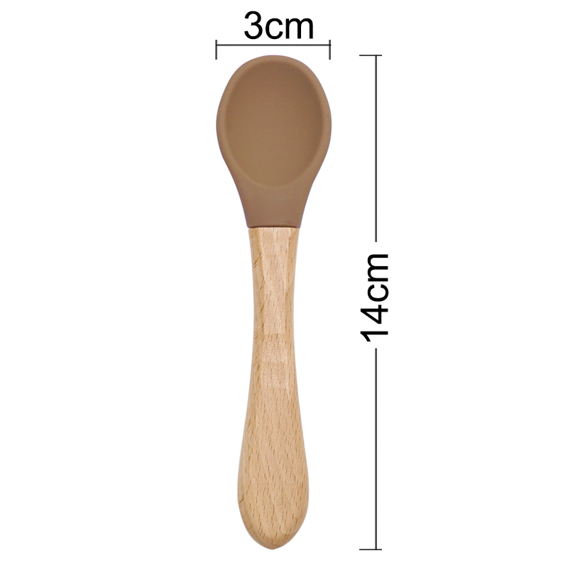 Feeding Wooden Handle Silicone - Baby Food Guide ulasan dan harga