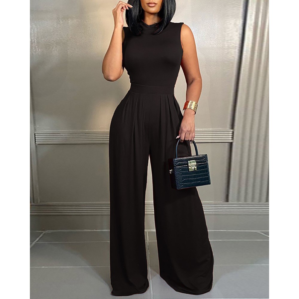 Elegant Women Wide Leg Long Ju - Bib Long Sleeve ulasan dan harga